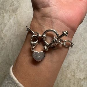 Tiffany & Co. Paloma Picasso Groove Link Toggle Bracelet with Diamond Charm